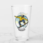 Verre Nom personnalisé SNOWBOARDER Pint Glass (Dos)