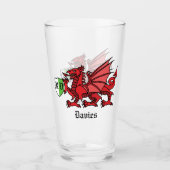 Verre Nom personnalisé Welsh Dragon et monogramme (Devant)