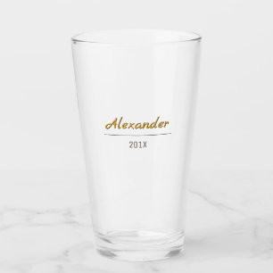 Verre Nom personnel avec l'année ou la date