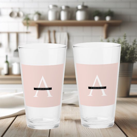 Verre Nom personnel minimaliste Pastel Pink