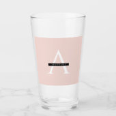 Verre Nom personnel minimaliste Pastel Pink (Devant)