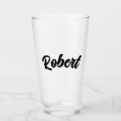 Verre Nom Robert Noir Avec Ombre Portée, (Devant)