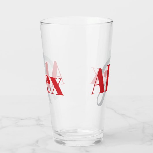 Verre Nom simple avec monogramme (Gauche)