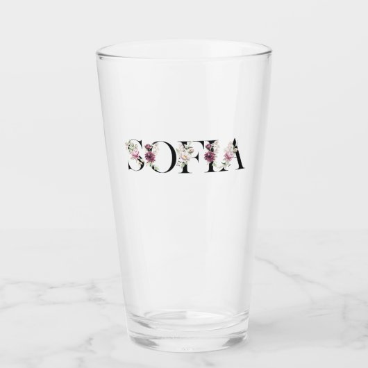 Verre Nom Sofia. (Devant)