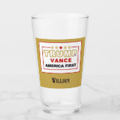 Verre Nom, Trump-Vance America First 2025 Pint (Devant)
