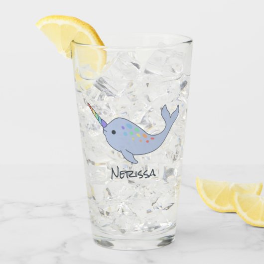 Verre nommé de Narwhal d'arc-en-ciel (Devant glace)
