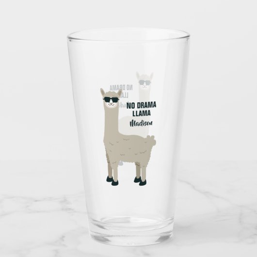 Verre nommé fait sur commande de pinte de lama (Devant)