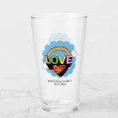 Verre Noms personnalisés / Texte "L'amour est amour" (Devant)