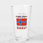 Verre Norvège Drapeau norvégien Noir Personnalisation (Dos)