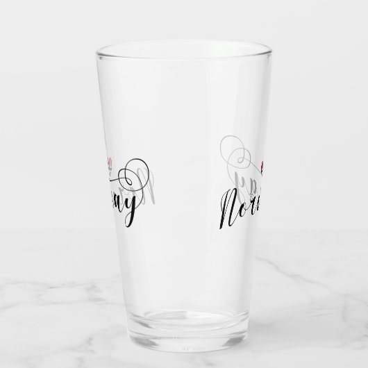 Verre Norwegian Flag Heart Design, Norvège (Gauche)