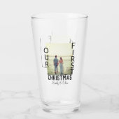 Verre Notre premier Noël ajouter photo de nom de couple  (Dos)