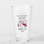 Verre Notre Première Fille de Fête des pères Drôle Bravo (Devant)