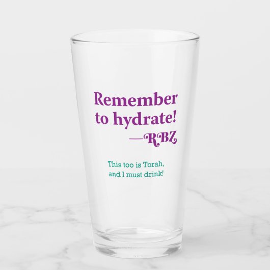 Verre N'oubliez pas de vous hydrater (Devant)