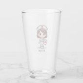 Verre Nourriture Manga mignonne avec cheveux Brown Brown (Dos)