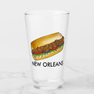 Verre Nouvelle-Orléans NOLA Crevettes Po'Boy Sandwich Lo