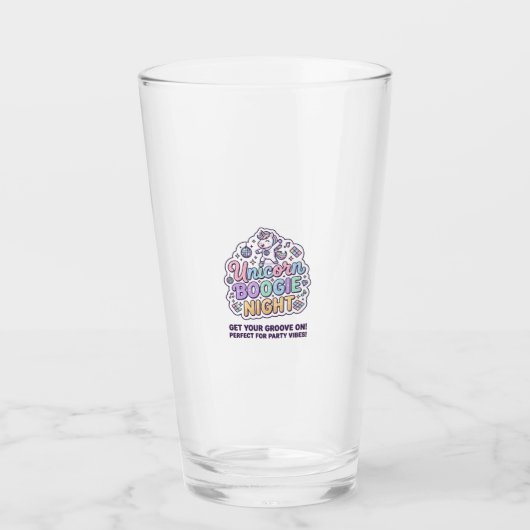 Verre Nuit de Boogie de Licorne Gras Typographie Graphiq (Devant)
