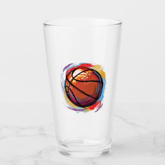 Verre numériquement conception de basket-ball peint (Devant)