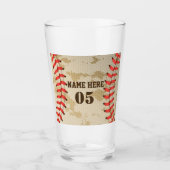 Verre Numéro de base-ball Vintage personnalisé Rétro (Devant)