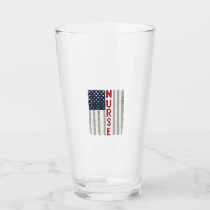 Verre Nurse Drapeau Américain Vintage Gravure Design de