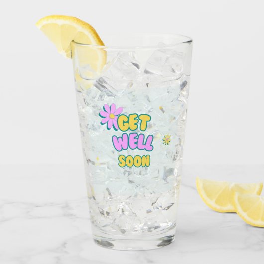 Verre Obtenez bientôt du texte en gras avec des fleurs e (Devant glace)