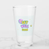 Verre Obtenez bientôt du texte en gras avec des fleurs e (Devant)