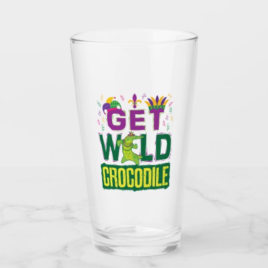 Verre Obtenez le crocodile sauvage Mardi Gras Alligator (Devant)