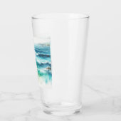 Verre Ocean Waves Beach Aquarelle Peinture (Gauche)