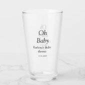 Verre Oh bébé ajouter nom baby shower date simple minimu (Dos)