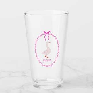Verre Oie mignonne Bloom avec cadre ruban rose | Coquett
