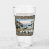 Verre Oies dans un champ agricole (Dos)