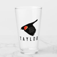Oiseau-noir à ailes rouges personnalisées en vol