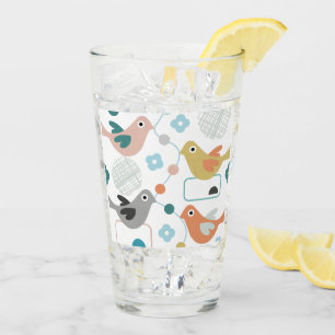 Verre Oiseaux Rétro Fleurs mignonnes Modernes Mi-Siècl