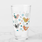 Verre Oiseaux Rétro Fleurs mignonnes Modernes Mi-Siècle (Devant)