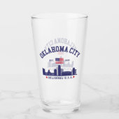 Verre Oklahoma City Skyline Beer Glass with U.S. Flag  (Devant)