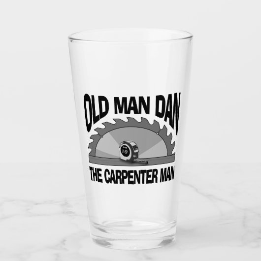 Verre Old Man Dan Carpenter Homme Lumber Builder Funny (Devant)