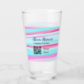 Verre Ombre bleu rose ajouter nom profession code q r ti (Dos)