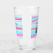 Verre Ombre bleu rose ajouter nom profession code q r ti (Gauche)
