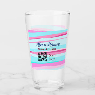 Verre Ombre bleu rose ajouter nom profession code q r ti