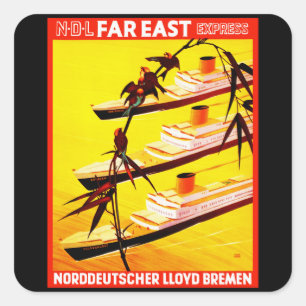 Verre Oosten Express Vierkante Sticker