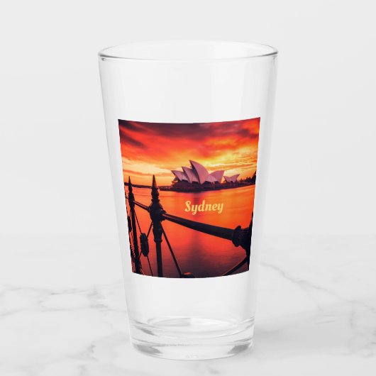 Verre Opéra de Sydney Australie Orange Sky (Devant)