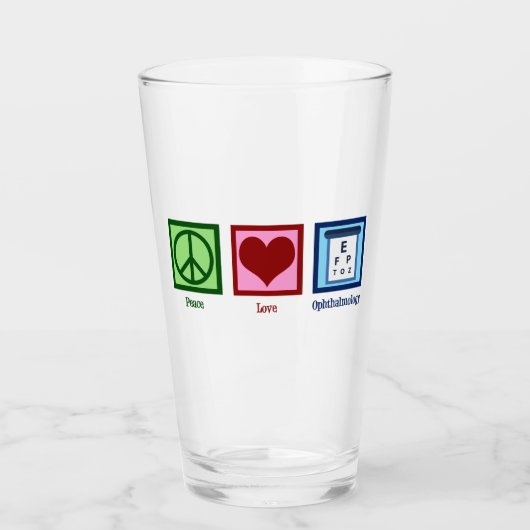 Verre Ophthalmologue Peace Love Ophtalmologie (Devant)