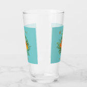 Verre Orange & Aqua Mariage Floral moderne (Gauche)