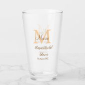 Verre Orange monogramme douche de mariée ajouter nom mod (Dos)