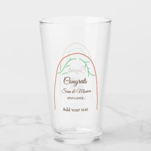 Verre Orange vert boho félicitations ajouter nom date ar
