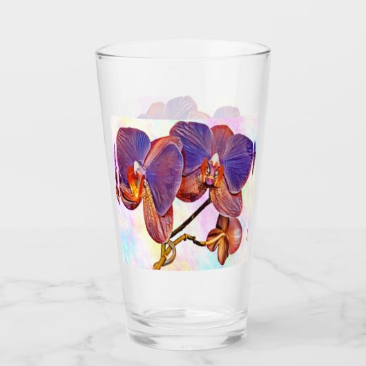 Verre orchidée violette et ambre (Devant)