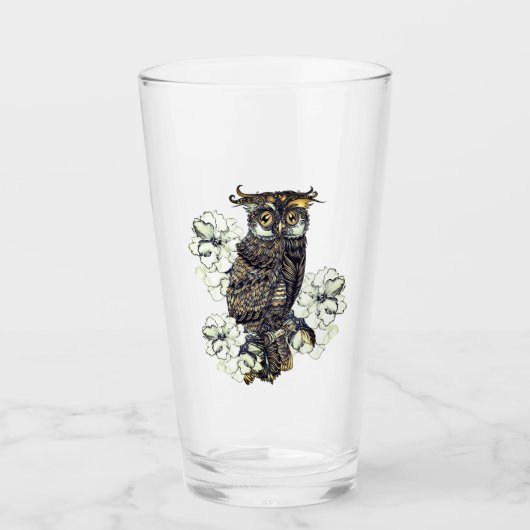 Verre Orchidées vertes de Chouette dorée (Devant)