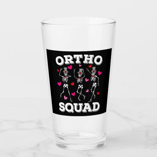 Verre Ortho Squad Dansant Squelette Valentine Boire (Devant)