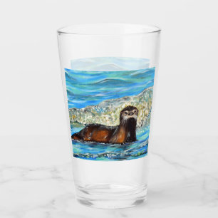 Verre Otter in the Waves 2 Peinture