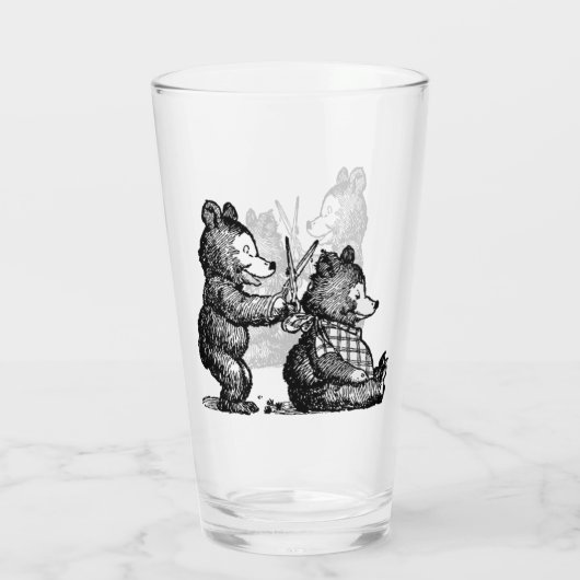 Verre Ours de coiffeur amusant (Dos)