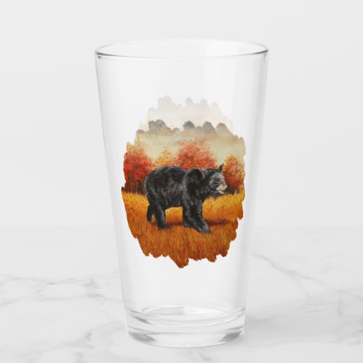 Verre Ours noir en forêt d'automne (Dos)